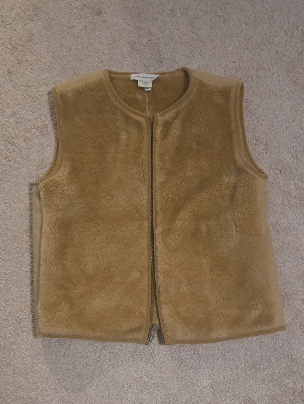 Banana Republic Camel Faux Shearling Vest